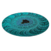 Turquoise Mandelbrot Whirlpool Fractal Abstract Snijplank (Hoek)