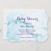 Turquoise Marble Baby shower Invitation Kaart (Voorkant)