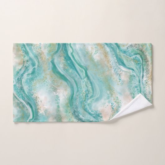 Turquoise Marble Bath Towels Set Gift Bad Handdoek (Handdoek)