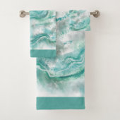 Turquoise Marble Bath Towels Set Gift Bad Handdoek (Insitu)
