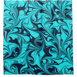 Turquoise Marble Douchegordijn