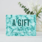 Turquoise Marble Elegant Girly Trendy Beauty Salon (Staand voorkant)