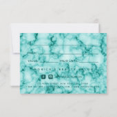 Turquoise Marble Elegant Girly Trendy Beauty Salon (Achterkant)
