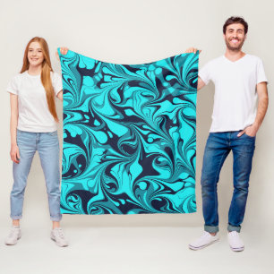 Turquoise Marble Fleece Deken