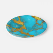 Turquoise Marble GOLD Glitter - ADD Initialen Papieren Bordje (Gekanteld)