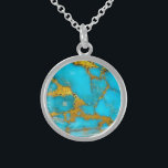 Turquoise Marble GOLD Glitter - ADD Initialen Sterling Zilver Ketting<br><div class="desc">1. Gebruik het tabblad 'AANPASSEN' om 'TEKST TOEVOEGEN' - voeg een naam of initialen toe (monogram). ____________________________________________________________________________ 2. Als je hulp nodig hebt bij het aanpassen van je object of als je aangepaste ontwerpservices wilt aanvragen,  kun je contact opnemen met ontwerper LeahG via het onderstaande tabblad.</div>