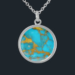 Turquoise Marble GOLD Glitter - ADD Initialen Sterling Zilver Ketting<br><div class="desc">1. Gebruik het tabblad 'AANPASSEN' om 'TEKST TOEVOEGEN' - voeg een naam of initialen toe (monogram). ____________________________________________________________________________ 2. Als je hulp nodig hebt bij het aanpassen van je object of als je aangepaste ontwerpservices wilt aanvragen,  kun je contact opnemen met ontwerper LeahG via het onderstaande tabblad.</div>