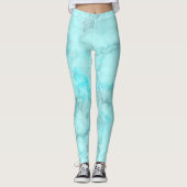 Turquoise Marble Leggings (Voorkant)