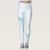 Turquoise Marble Leggings (Voorkant)