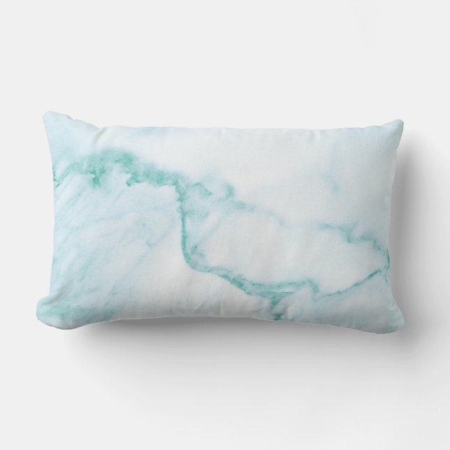 Turquoise Marble Lumbar Pillow Kussen (Voorkant)