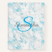  Turquoise Marble Monogram Spiral Notitieboek (Voorkant)