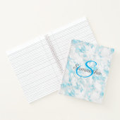  Turquoise Marble Monogram Spiral Notitieboek (Binnen)
