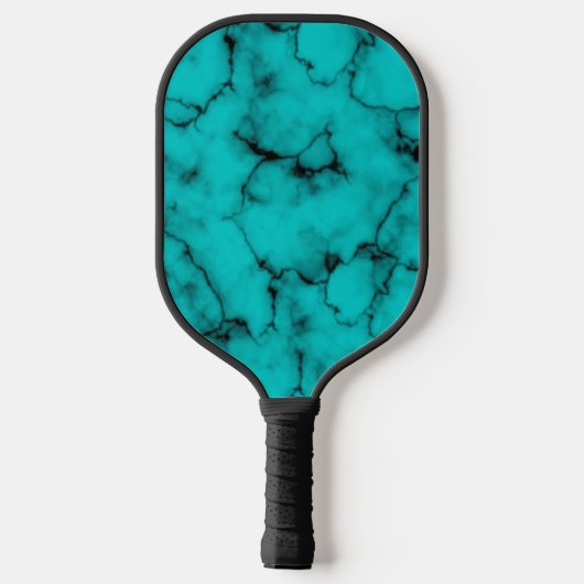 Turquoise Marble Name en Monogram Personalized  Pickleball Paddle (Achterkant)