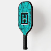 Turquoise Marble Name en Monogram Personalized  Pickleball Paddle (Links)