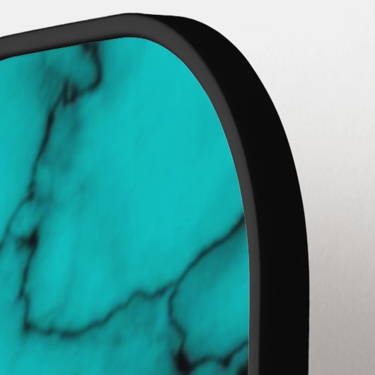 Turquoise Marble Name en Monogram Personalized  Pickleball Paddle (Links Detail)