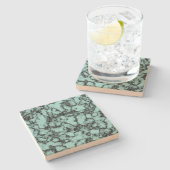 Turquoise Marble Pattern Stenen Onderzetter (Zijkant)