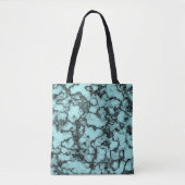 Turquoise Marble Pattern Tote Bag (Voorkant)
