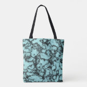 Turquoise Marble Pattern Tote Bag (Achterkant)