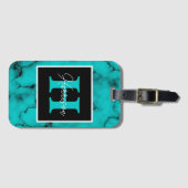 Turquoise Marble Sophisticated Bagagelabel (Voorkant (horizontaal))