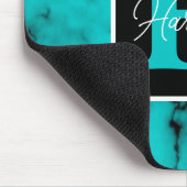 Turquoise Marble Sophisticated monogram name Muismat (Hoek)