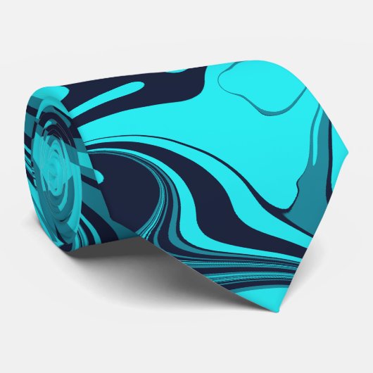 Turquoise Marble Stropdas (Opgerold)