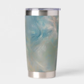 Turquoise Marble Swirl Pattern Geïsoleerde Drinkbeker (Links)