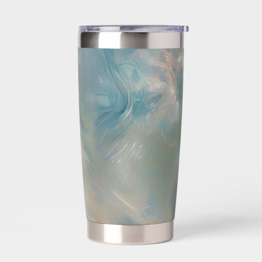 Turquoise Marble Swirl Pattern Geïsoleerde Drinkbeker (Links)