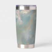 Turquoise Marble Swirl Pattern Geïsoleerde Drinkbeker (Achterkant)