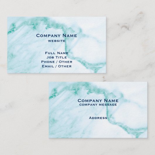 Turquoise Marble Visitekaartje (Voorkant / Achterkant)