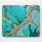 Turquoise Marble with Golden Veins Muismat (Voorkant)