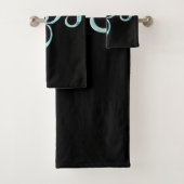 Turquoise Marbled Om Bad Handdoek (Insitu)