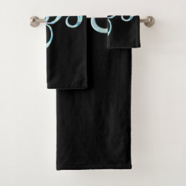 Turquoise Marbled Om Bad Handdoek