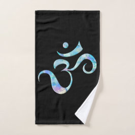 Turquoise Marbled Om Handdoek