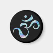 Turquoise Marbled Om Magneet (Voorkant)