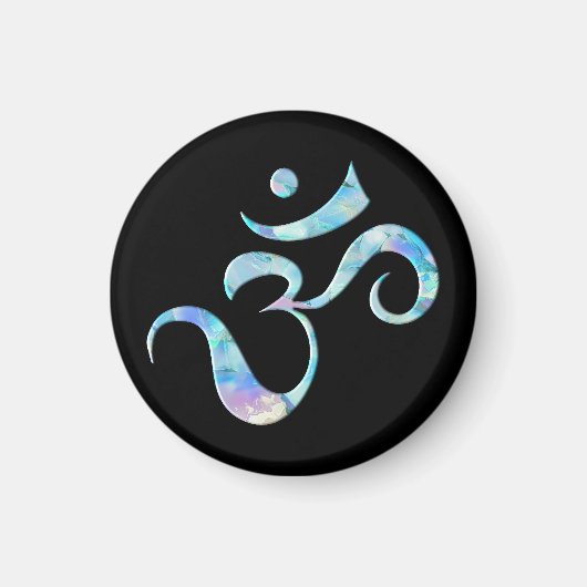 Turquoise Marbled Om Magneet (Voorkant)