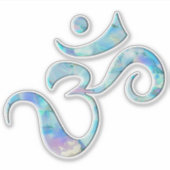 Turquoise Marbled Om Sticker (Voorkant)