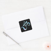 Turquoise Marbled Om Vierkante Sticker (Envelop)