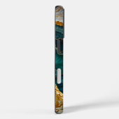 Turquoise marbling with gold Case-Mate iPhone case (Achterkant / Rechts)