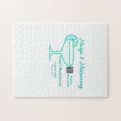 Turquoise Margs & Huwelijk Bachelorette party Legpuzzel (Horizontaal)