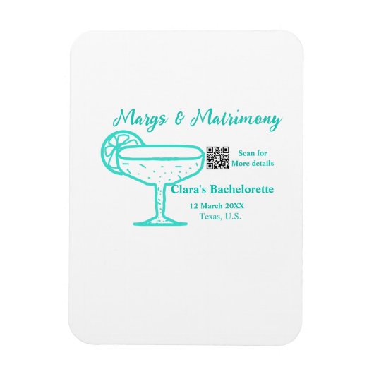 Turquoise Margs & Huwelijk Bachelorette party Magneet (Verticaal)