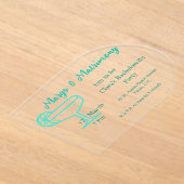 Turquoise Margs & Huwelijk Tequila glas bachelor Acryl Uitnodigingen (Laagn)