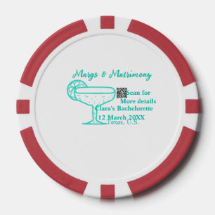 Turquoise Margs & Huwelijksfeest vrijgezellenfeest Poker Chips