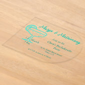 Turquoise Margs & Matrimony Tequilaglas vrijgezell Acryl Uitnodigingen (Laagn)