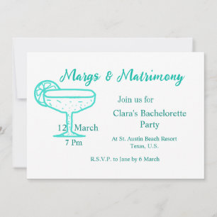 Turquoise Margs & Matrimony Tequilaglas vrijgezell Kaart