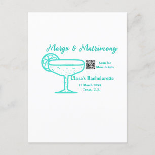 Turquoise Margs & Matrimony vrijgezellenfeest  Briefkaart