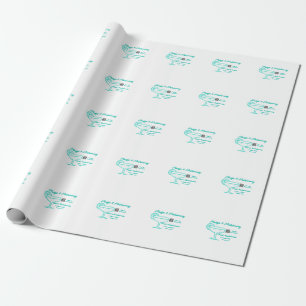 Turquoise Margs & Matrimony vrijgezellenfeest  Cadeaupapier