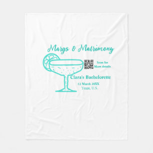 Turquoise Margs & Matrimony vrijgezellenfeest Fleece Deken
