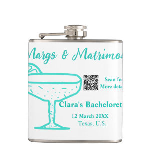 Turquoise Margs & Matrimony vrijgezellenfeest  Heupfles