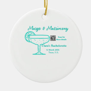 Turquoise Margs & Matrimony vrijgezellenfeest  Keramisch Ornament