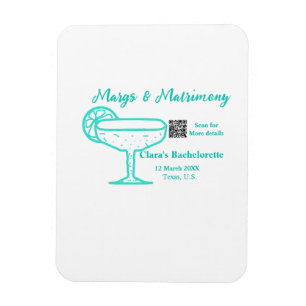 Turquoise Margs & Matrimony vrijgezellenfeest Magneet